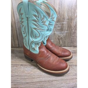 Ariat Brown and Turquoise Western Ankle Cowboy Boots
